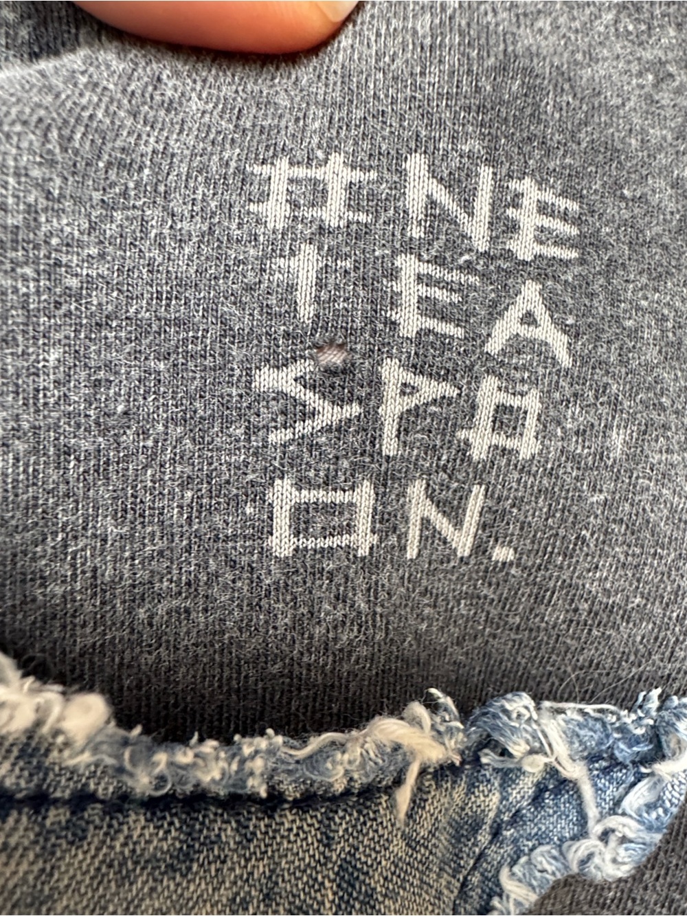One Teaspoon Oversized Faded Black Denim Star Sweatshirt - Picture 5 of 8
